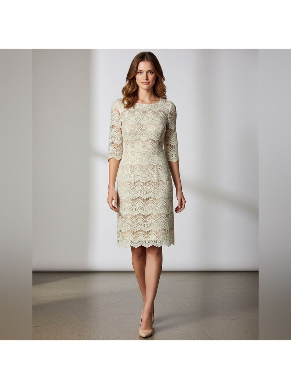 Jessica Howard Lace Dress Long Sleeve Size 10 Timeless vintage style
